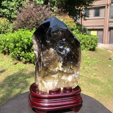 4.33LB Natural Dark tea quartz Crystal Specimen Reiki Mineral Add bracket  2320 picture