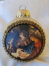 Vintage West Germany ornament Mercury Glass and cloth 4 inch box 15 picture