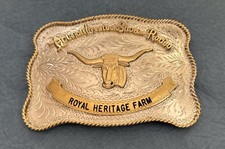 VINTAGE HOUSTON LIVESTOCK SHOW & RODEO ROYAL HERITAGE FARM TROPHY BELT BUCKLE picture