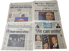 4 Vtg President Bush Newspaper USA San Francisco Chronicle Reno 2000 2001 2004 picture