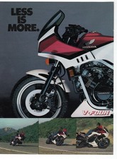 Vintage 1984 Honda VF500F Interceptor 2-Page Motorcycle Ad “Less Is More” picture