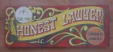 Honest Lawyer Painted Wood Sign George Nathan Funny Man Cave Bar Art Vtg 70s picture
