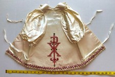 Vintage Infant of Prague Vestments Clothes Gown Cape 16inch Beige White Red Gold picture