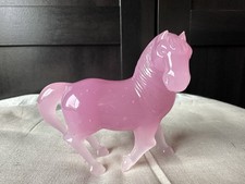 Chinese Pink Peking? Glass Horse Figurine picture