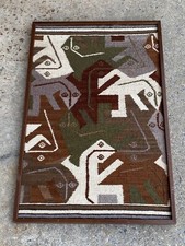 Vintage Framed South American ~ Peruvian Reptile Iguana Wool Woven Tapestry picture