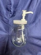 Vintage French’s Prepared Mustard Ribbed Glass Jar metal Lid plastic pump French picture