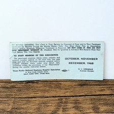 Vintage - 1968 Treatment Certificate & Receipt Card - Union Pacific Railroad picture