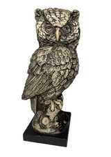Nice MCM Vintage Heavy Stone Resin 8 1/2 Inch Owl Sculpture Figurine picture