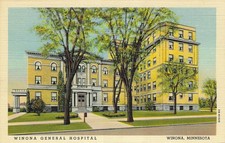 Winona General Hospital Winona Minnesota Linen Postcard 1940s Curteich picture