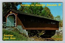 IA-Iowa, General Greetings, Covered Bridge, Vintage Postcard picture