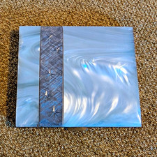 Vintage 1950s Marhill Fifth Avenue Mother of Pearl Powder Compact with Puff picture