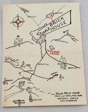 Vtg 1930s Stan's Brick House (Walnut Creek) Cartoon Menu & Converts To Postcard picture