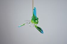Hanging Humming Bird Blue Green Figurine of Blown Glass Crystal picture