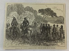 1876 magazine engraving ~ INDIANS GOING TO A COUNCIL picture