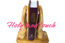 Unique Arabic Bible with Incense Olive Wood Praying Hands Stand Holy Land Gift picture