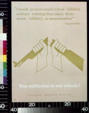 Photo:New York NY 1910s Eugene Debs Stop Militarism in Our Schools Poster picture