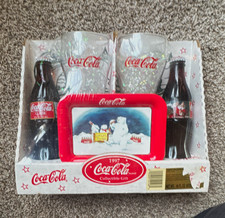 Coca-Cola 1997 Collectible Gift Set w/ 2 Glasses, 2 Bottles & Tray picture