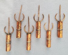 Set 6 Vtg Hand Crafted Victoria TAXCO Mexico COPPER COCKTAIL PICKS Hors D'oeuvre picture
