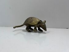 Vintage Mini Solid Brass Armadillo Statue Figurine 5 1/4 Paperweight picture