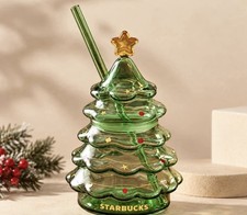 HOT NEW 2026 Starbucks Green Glass Christmas Tree Cup 16oz- US SELLER PRE ORDER picture
