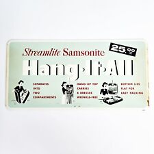 RARE 1950s Vintage Streamlite SAMSONITE Advertising Sign Suitcase DOUBLE SIDED picture