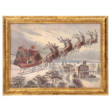 Santa s Sleigh Framed Christmas Wall Art, Multicolor, 12  x 9 , by Holiday Time picture