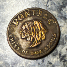 Pontiac Chief of the Sixes Bronze Advertising Token Medal, Automobiles Theme picture