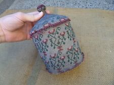 EXTREMELY RARE ANTIQUE 19TH CENTURY BEADED JEWELRY BOX GLASS BEAD BEADS BEADWORK picture
