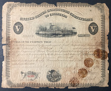 Vintage 1887 United States Inspectors' Certificate To Engineers picture