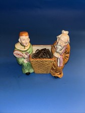 Vintage Hand Painted Florart China Asian Old Man Vase Planter Japan picture