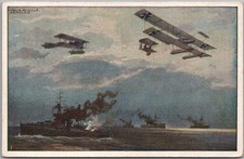 c1910s WWI German Aviation / Military Postcard - Artist-Signed 