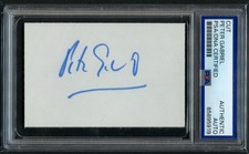 Peter Gabriel signed autograph 2x3.5 Cut Musician / Singer RC PSA Slabbed picture