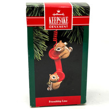Hallmark Keepsake Friendship Line Chipmunk Christmas Ornament Vintage 1992 NOS picture