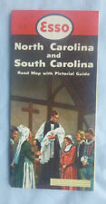 1952 North South Carolina road map Esso oil Virginia Dare christened picture