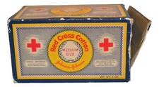 Vintage Antique Red Cross Cotton Medium Size Johnson & Johnson Original Box picture