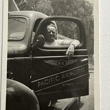 Vintage Snapshot Photograph Occupational Man Truck Pacific Automotive Burbank CA picture