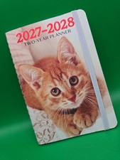 2027-2028 Monthly Pocket Planner Cat Theme 2-Year Calendar Organizer Elastic Ban picture