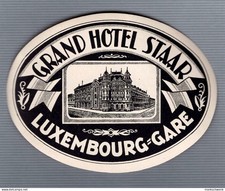 Vintage GRAND HOTEL STAAR Luggage Label , Luxembourg MINT picture