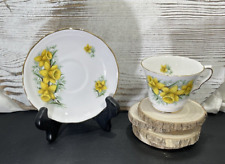 Vtg Royal Kent Bone China Staffordshire England Yellow Daffodil Tea Cup & Saucer picture