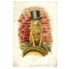 1880s Victorian Trade Card Nudavene Flakes Rockford Oatmeal Dog Hat Dundee MI picture