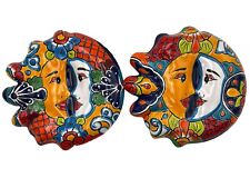 Talavera Eclipse 2 Hand Painted Home Decor Folk Art Mexican Pottery Diameter 12