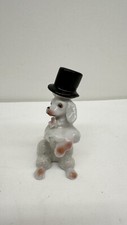 WHITE CHINA POODLE WITH TOP HAT AND PINK AND GOLD TRIM Japan picture
