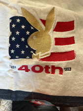 PLAYBOY 40th ANNIVERSARY TOWEL 100% COTTON  65 IN. L.  1993  NEW  W/ TAGS PICS picture