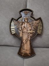 St Raphael the Archangel. Wood Carved picture, cross. gift for him, gift for mom picture