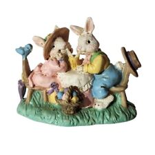Cottontail Lane Midwest Imports Bunny Rabbit Figurine Easter Village Picnic picture
