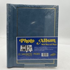 VTG Pioneer Deluxe 20 Page Photo Album BLUE Magnetic Made in usa SA-6910 1980s picture