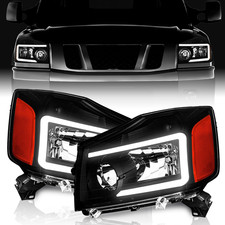 Black Headlights for 2004-2015 Titan & 2004-2007 Armada LED DRL | Fits 2004-2015 picture