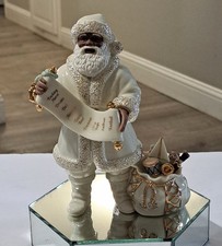 Lenox Good Boys and Girls Santa Figurine 24K Gold African American Box COA picture