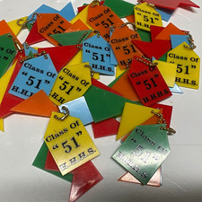 Vintage 1951 Hasbrouck Heights HS “Square M Puzzle” Keychain Lot 12 picture