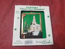 Gloria Duchin Inc Engravable Church W Swarovski Crystal Ornament Made In The USA picture